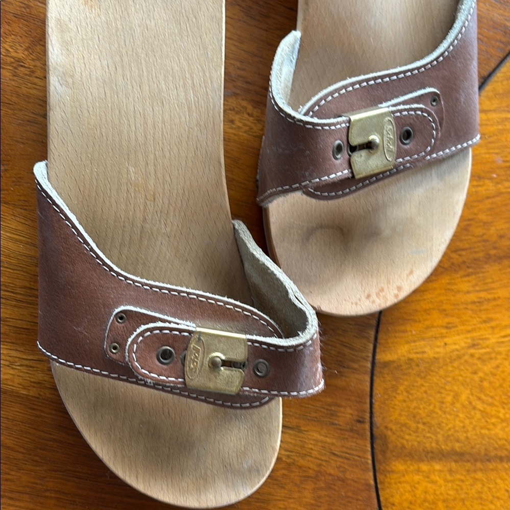 Dr. Scholl Leather Vintage Sandals with Buckle